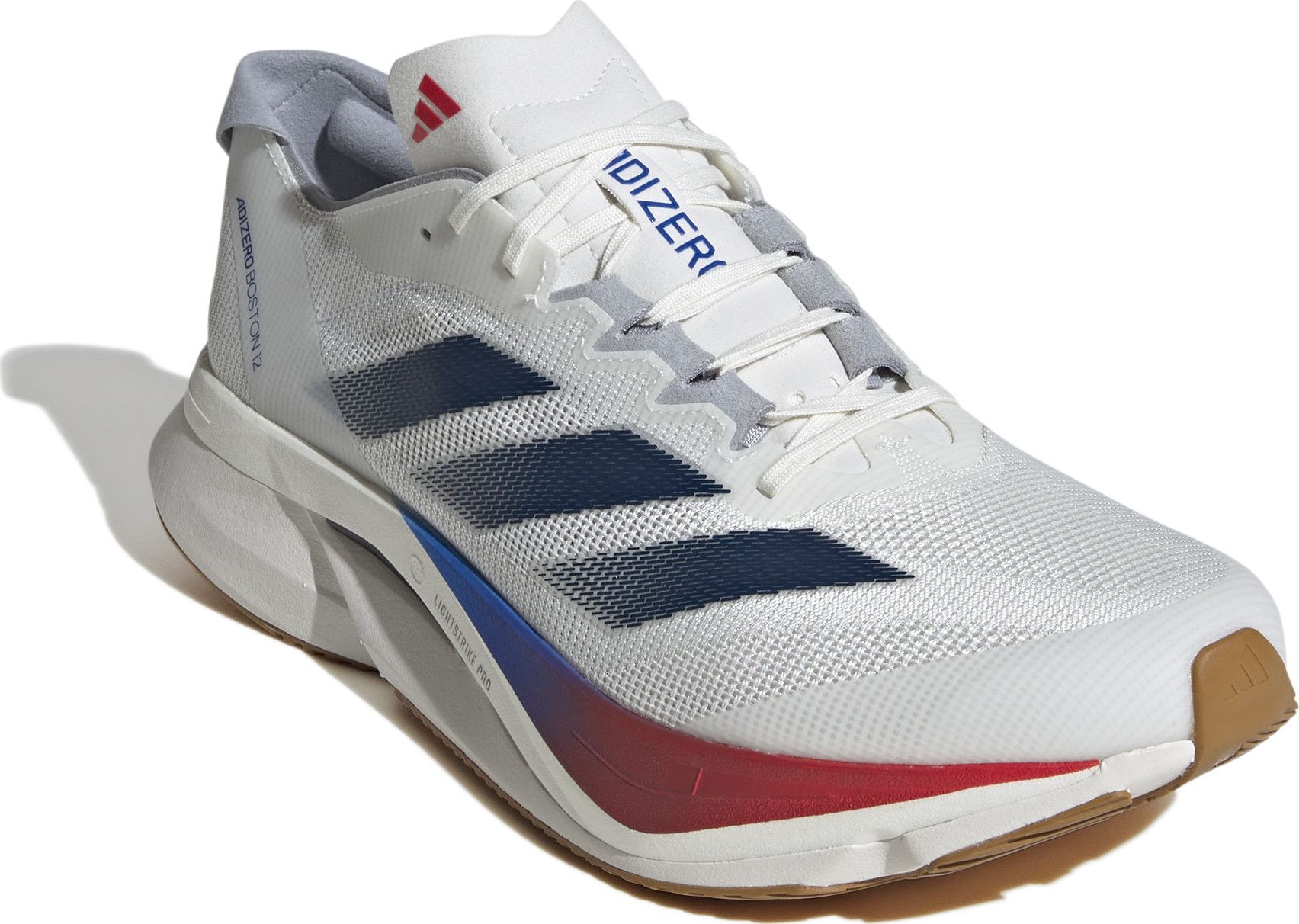 Adidas Men's Adizero Boston 12 Cloud White/Dark Blue/Purple